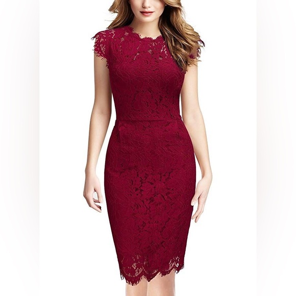 Miusol Dresses & Skirts - Miusol Women's Retro Floral Lace Slim Evening Cocktail Dress